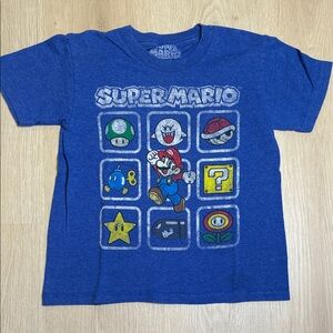 Nintendo Super Mario Blue Short Sleeve Graphic XS Tee